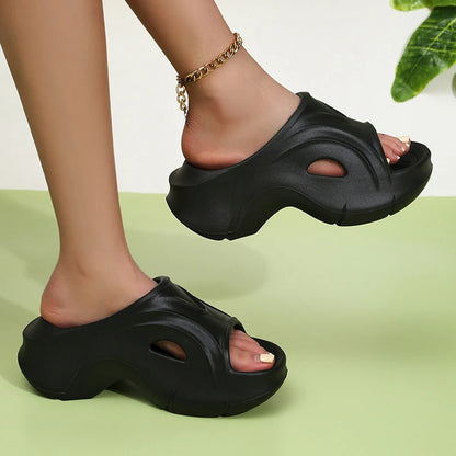 Sandalias de cuña de plataforma gruesa para mujer