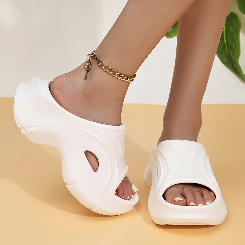Sandalias de cuña de plataforma gruesa para mujer