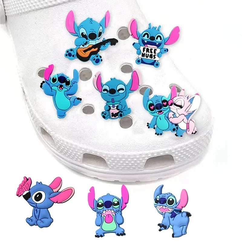 Adornos para zapatos de PVC de MINISO, inspirados en Disney y el personaje de Stitch
